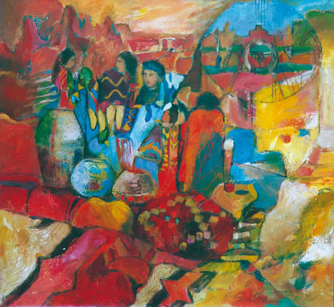 Gathering of Weavers painting by Sandipa